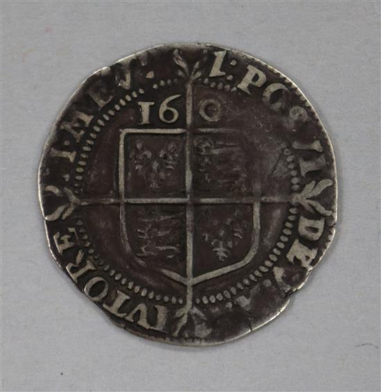 An Elizabeth I silver sixpence, seventh issue, m.m. 1, F or better